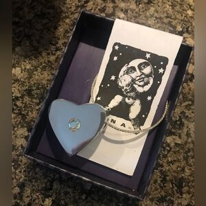 💗Pretty Luna Heart Pendant Fob Made with Recycled Aluminum & a Crystal Accent
